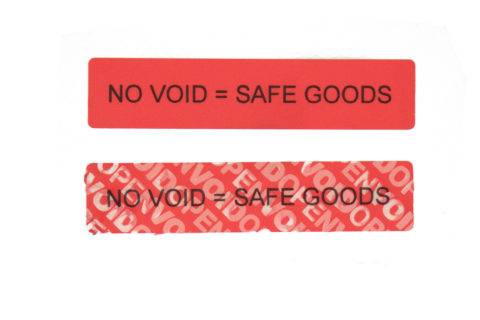 No Transfer Security Labels Rood Custom Printed